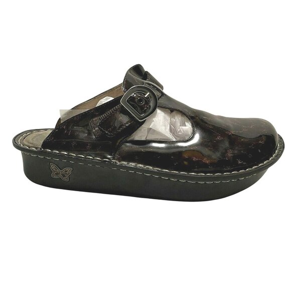 Alegria Womens Leather Slip-On Clogs Size 40 Animal Print Patent Leather - Picture 2 of 6
